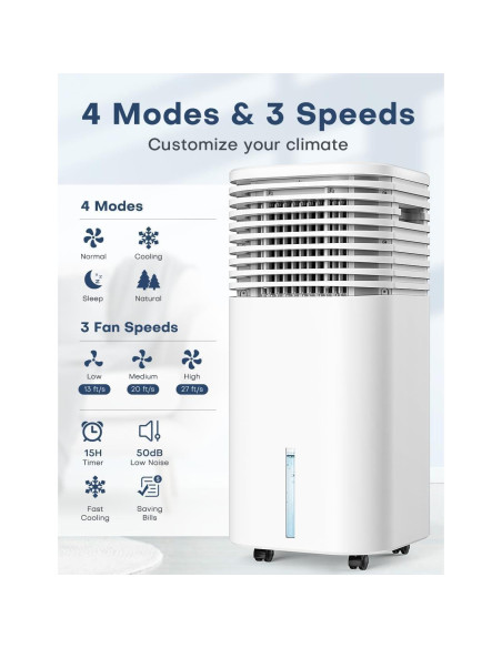 Acondicionador de Aire Portátil CENSTECH DL3 4-en-1 2 Galones