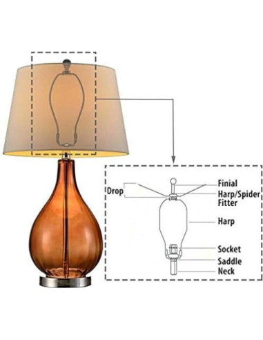 Soporte de Arpa de Lámpara ECUDIS 21.2 cm Negro y Bronce