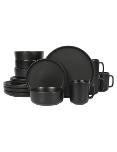 Juego de Vajilla Gibson Home Zuma 16 Piezas Negro Mate