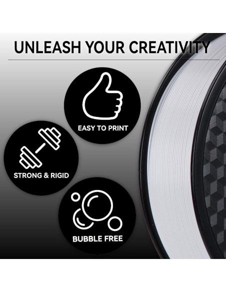 Filamento PLA Plus Harp 1.75mm Blanco 1kg para Impresora 3D