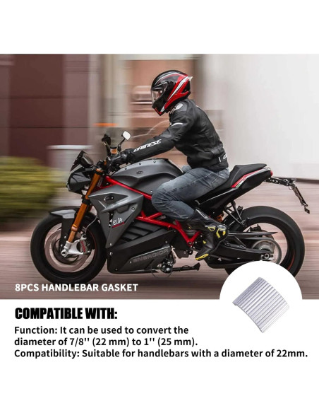 8 Piezas Shim de Manillar MWMNUN 22mm a 25mm Aluminio