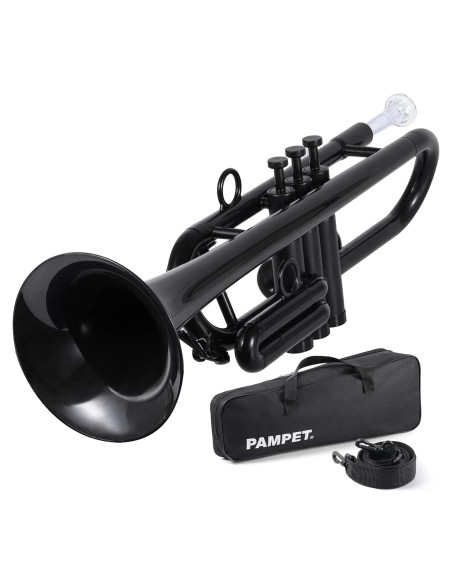 Trompeta Profesional PAMPET C Plástico Negro 7 Boquillas