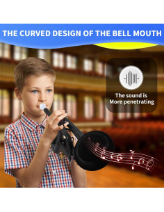 Trompeta Profesional PAMPET C Plástico Negro 7 Boquillas 2