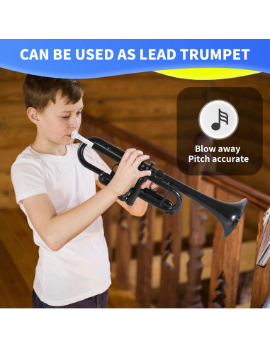 Trompeta Profesional PAMPET C Plástico Negro 7 Boquillas