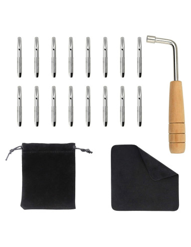 Kit de Afinación 16 Clavijas + Martillo Cuello de Ganso