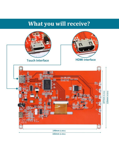 Monitor 7" Raspberry Pi Head Sun HDMI Táctil 1024x600