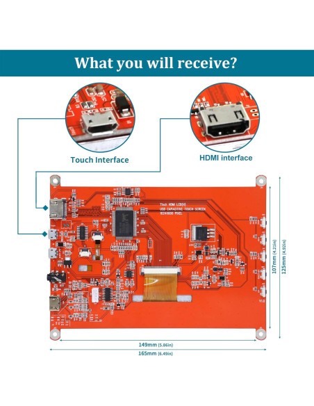 Monitor 7" Raspberry Pi Head Sun HDMI Táctil 1024x600