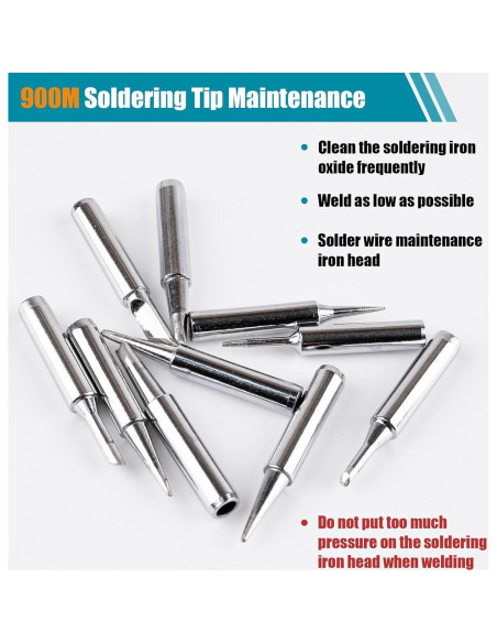 10 Puntas de Soldador 900M-T Siziviki Premium Sin Plomo