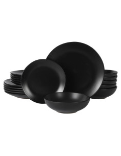 Juego de Platos y Cuencos Gibson Home 18 Piezas Negro Mate