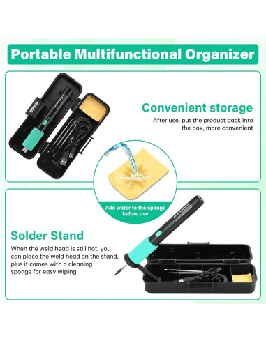 Soldador Inalámbrico Qyvorae USB 1100mAh 3 Temperaturas