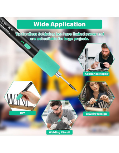 Soldador Inalámbrico Qyvorae USB 1100mAh 3 Temperaturas