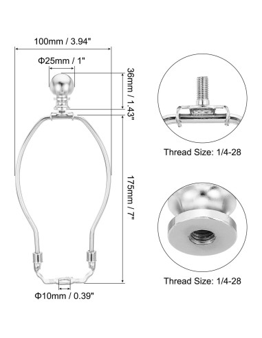 Kit de Lámpara Patikil 17.78 cm Cromo con Soporte Desmontable