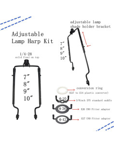Kit Soporte Lámpara Ajustable Tsnamay 2 Conjuntos Negro 2