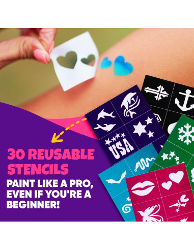 Kit de Pintura Facial Blue Squid para Niños - 12 Colores