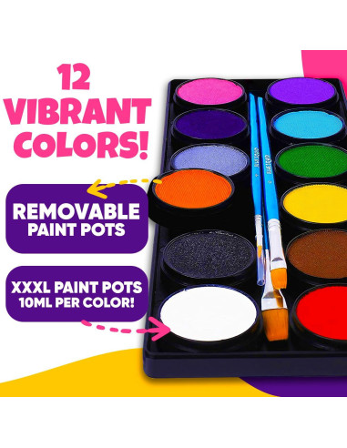 Kit de Pintura Facial Blue Squid para Niños - 12 Colores