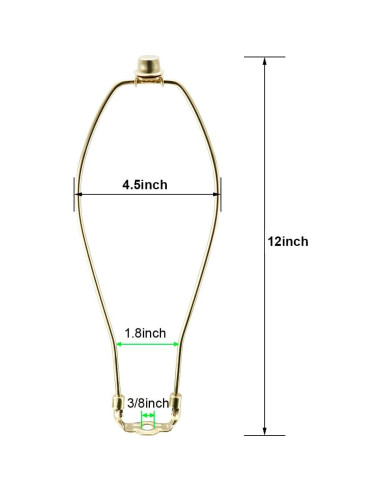 Arpa de Lámpara uxcell 30,48 cm Latón Pulido Moderno
