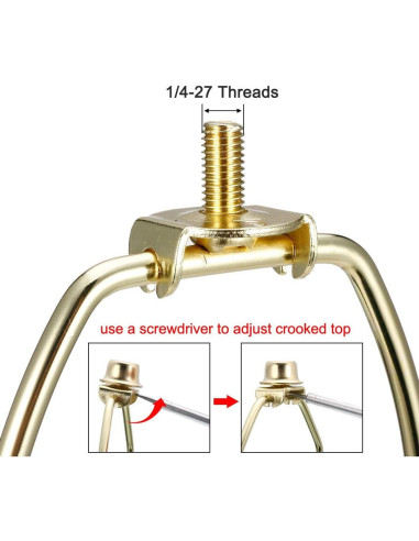Arpa de Lámpara uxcell 30,48 cm Latón Pulido Moderno