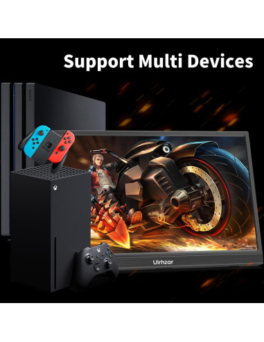 Monitor Táctil 14" Ulrhzar FHD 1920x1080 USB-C HDMI