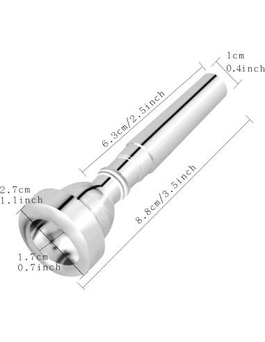Boquilla de Trompeta 5C EastRock Plateada para Bb