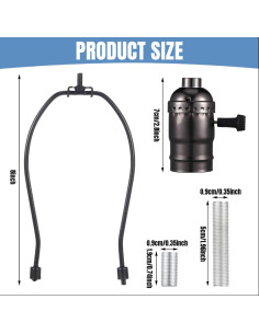 Kit de Reparación de Lámpara Baquler 3 Vías Negro 2 Piezas 2