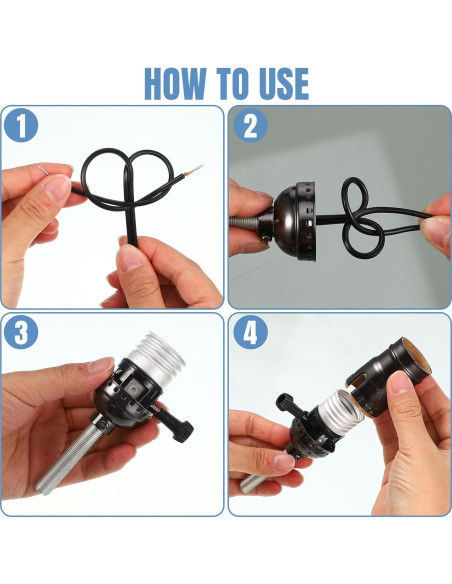 Kit de Reparación de Lámpara Baquler 3 Vías Negro 2 Piezas