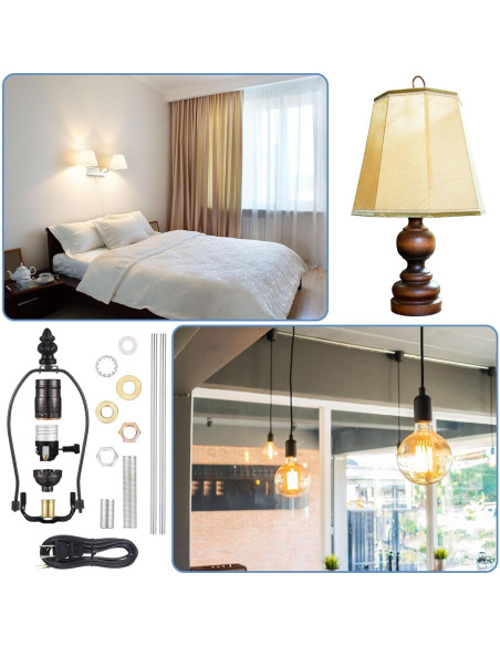 Kit de Reparación de Lámpara Baquler 3 Vías Negro 2 Piezas