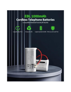 Batería Ni-MH EBL BT162342 2.4V 1000mAh Paquete de 4 2