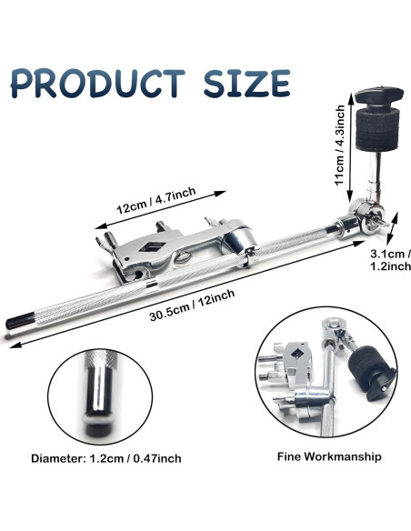 Brazo de Platillo Tceapoo CC39 33 cm Soporte de Batería
