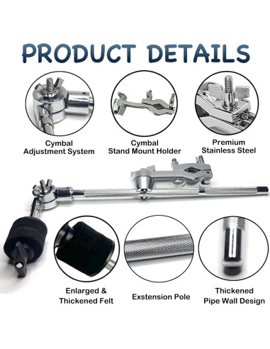 Brazo de Platillo Tceapoo CC39 33 cm Soporte de Batería