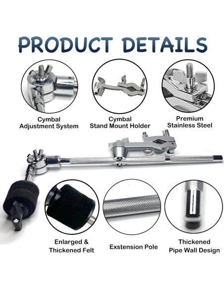 Brazo de Platillo Tceapoo CC39 33 cm Soporte de Batería