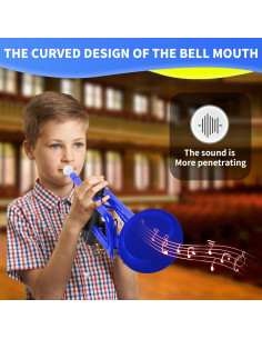 Trompeta Bb PAMPET Profesional Estándar para Estudiantes Azul 2