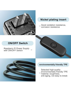 Adaptador de Alimentación Micro-USB 5V 3A para Raspberry Pi 2