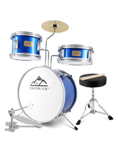 EASTROCK Juego de Batería Junior 3 Piezas 35,5 cm Azul