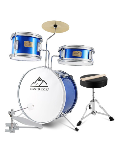 EASTROCK Juego de Batería Junior 3 Piezas 35,5 cm Azul