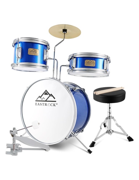 EASTROCK Juego de Batería Junior 3 Piezas 35,5 cm Azul