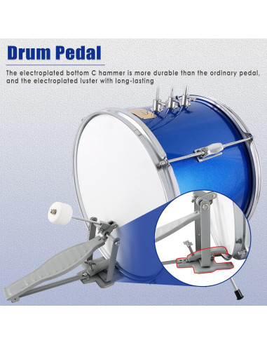 EASTROCK Juego de Batería Junior 3 Piezas 35,5 cm Azul