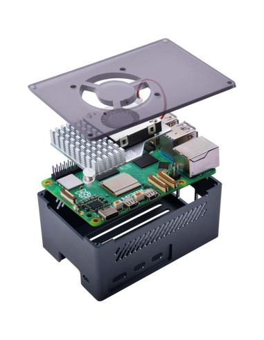 Caja de Aluminio GeeekPi para Raspberry Pi 5 con Enfriador