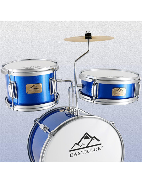 EASTROCK Juego de Batería Junior 3 Piezas 35,5 cm Azul