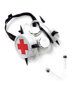 Máscara de Gas Mascarada Más Allá Disfraz Halloween Blanca