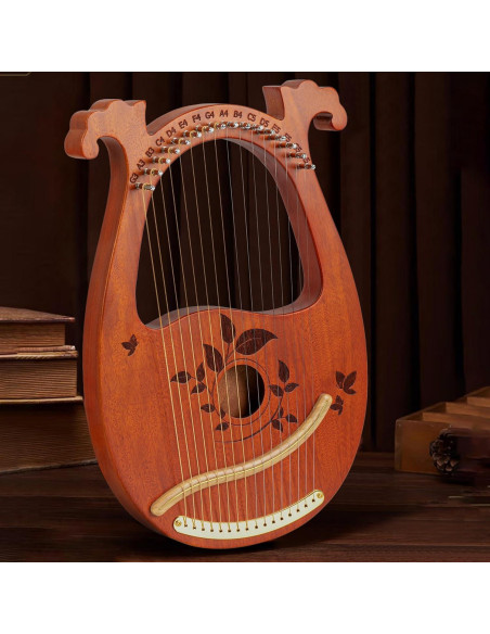 Arpa de Lira Caoba 16 Cuerdas con Accesorios y Bolsa