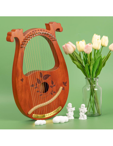 Arpa de Lira Caoba 16 Cuerdas con Accesorios y Bolsa