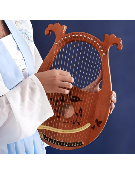 Arpa de Lira Caoba 16 Cuerdas con Accesorios y Bolsa
