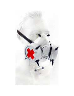 Máscara de Gas Mascarada Más Allá Disfraz Halloween Blanca 2