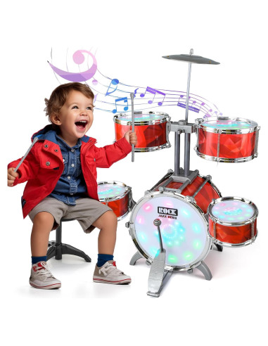 Juego de batería para niños Chaowan M5321 con luces y taburete
