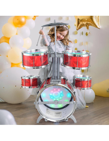 Juego de batería para niños Chaowan M5321 con luces y taburete