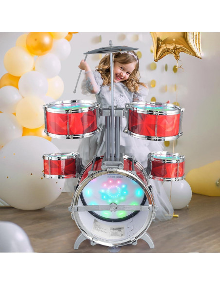 Juego de batería para niños Chaowan M5321 con luces y taburete