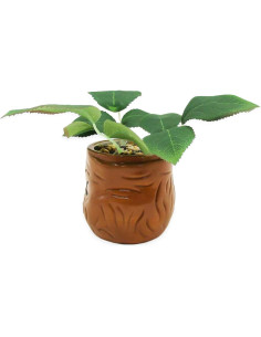 Macetero Cara de Mandrágora Silver Buffalo con Planta Artificial 2