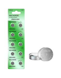 Baterías de Reloj SKOANBE 10Pack SR626SW 1.5V Larga Duración 2