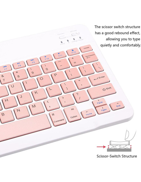 Teclado Bluetooth Xukinroy Mini 10" Rosa Inalámbrico