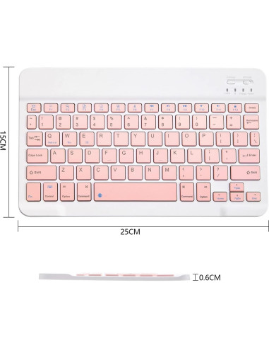 Teclado Bluetooth Xukinroy Mini 10" Rosa Inalámbrico